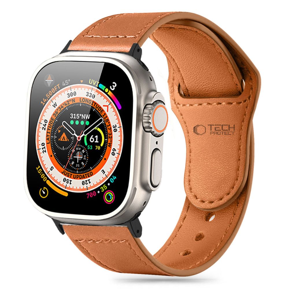 TechProtection leren Apple Watch 41 / 40 mm bandje bruin