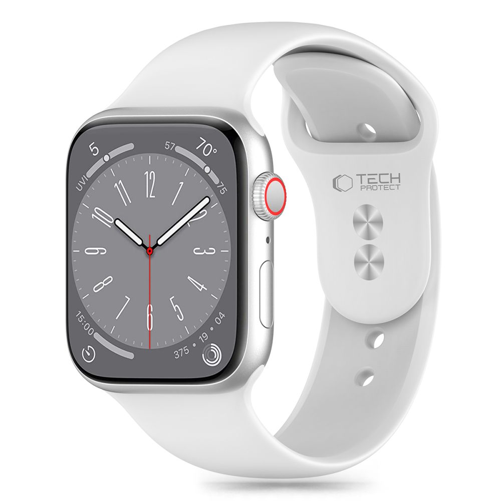 TechProtection sport siliconen Apple Watch 49 / 45 / 44 mm bandje wit