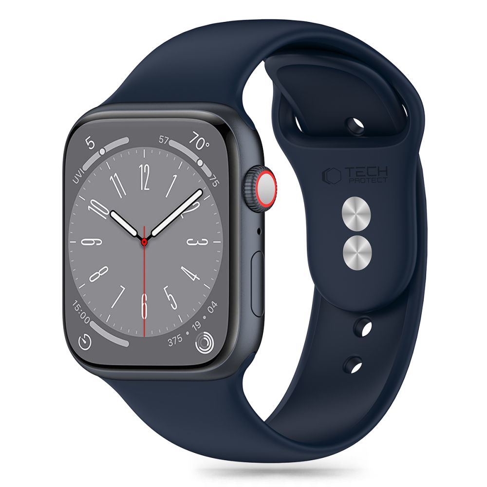 TechProtection sport siliconen Apple Watch 49 / 45 / 44 mm bandje storm blauw