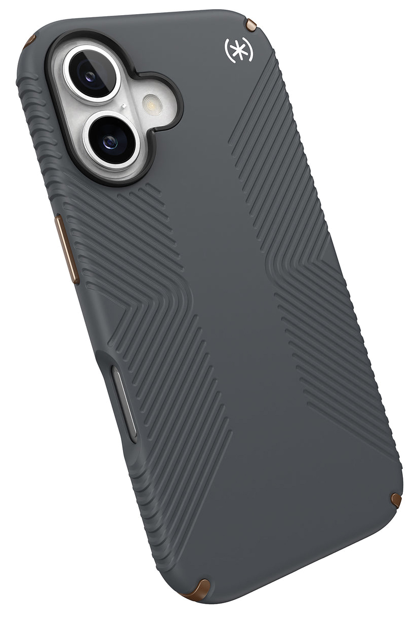 Speck Presidio 2 Grip iPhone 16 hoesje grijs