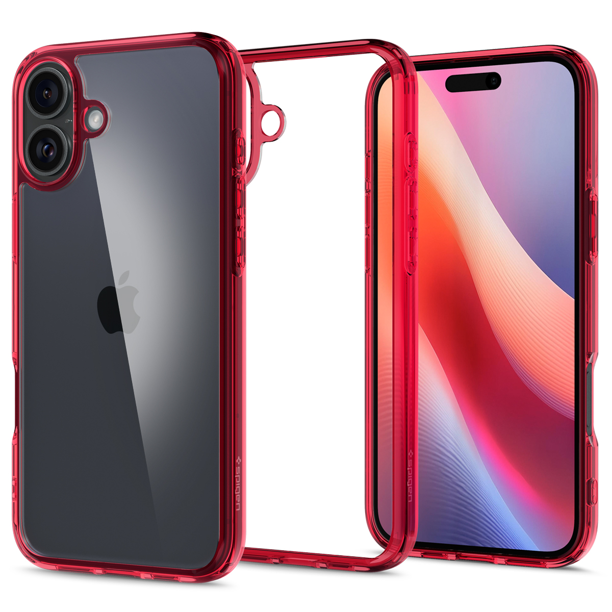 Spigen Ultra Hybrid iPhone 16 hoesje rood 