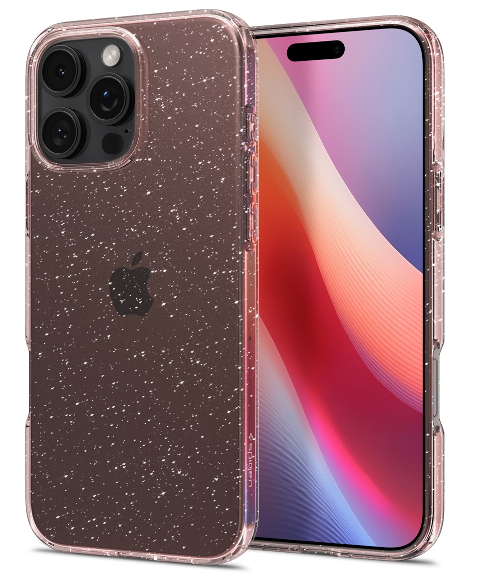 Spigen Liquid Crystal iPhone 16 Pro hoesje roze glitter  