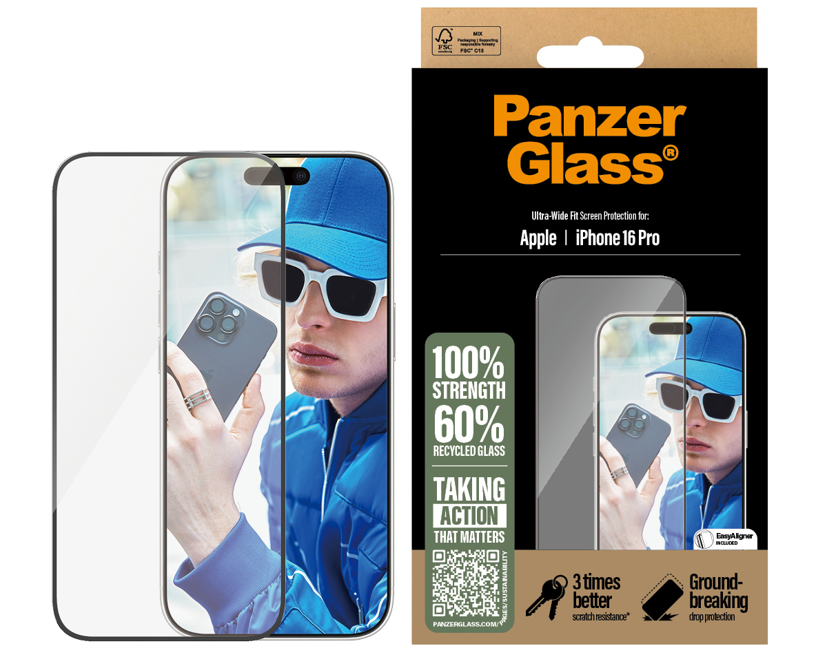 PanzerGlass Edge to Edge Glazen iPhone 16 Pro screenprotector