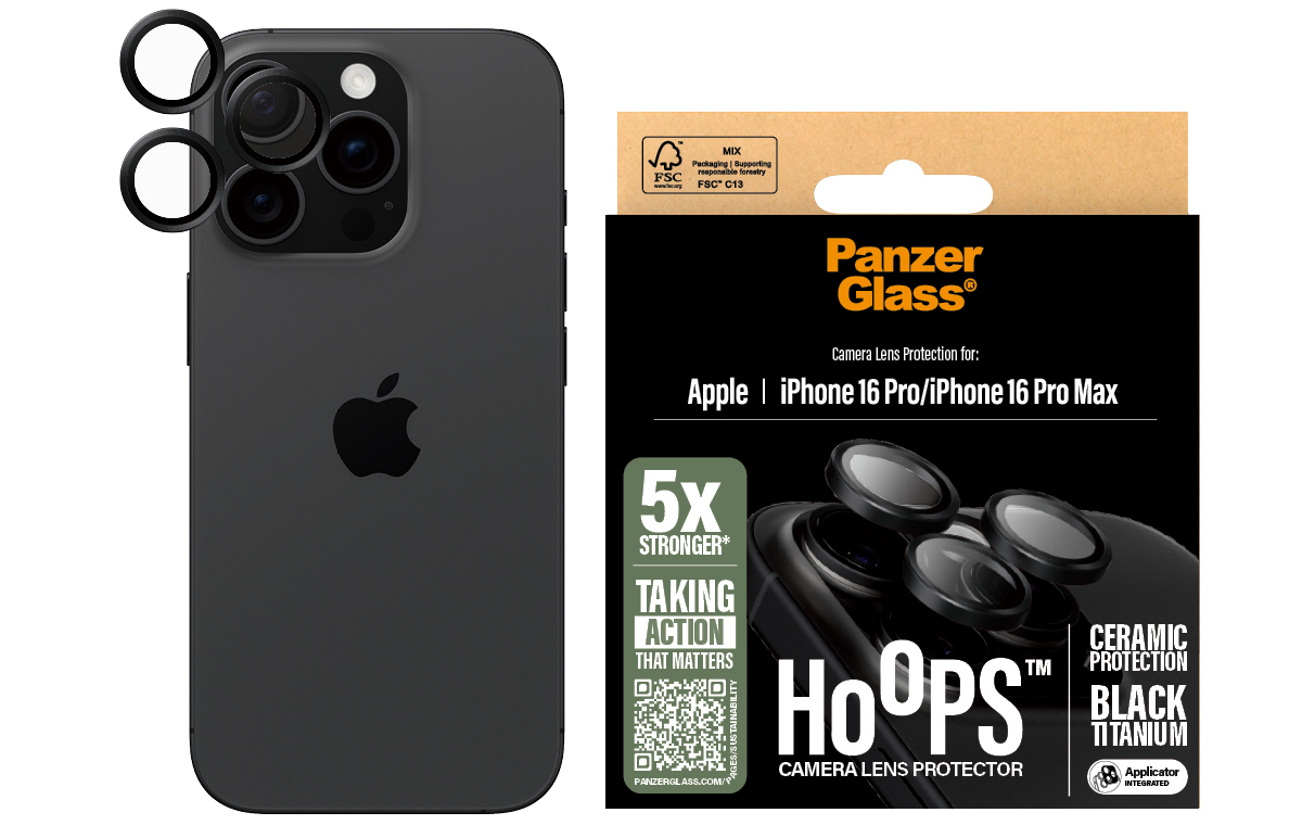 PanzerGlass Hoops Ceramic iPhone 16 Pro / iPhone 16 Pro Max cameralensbeschermer