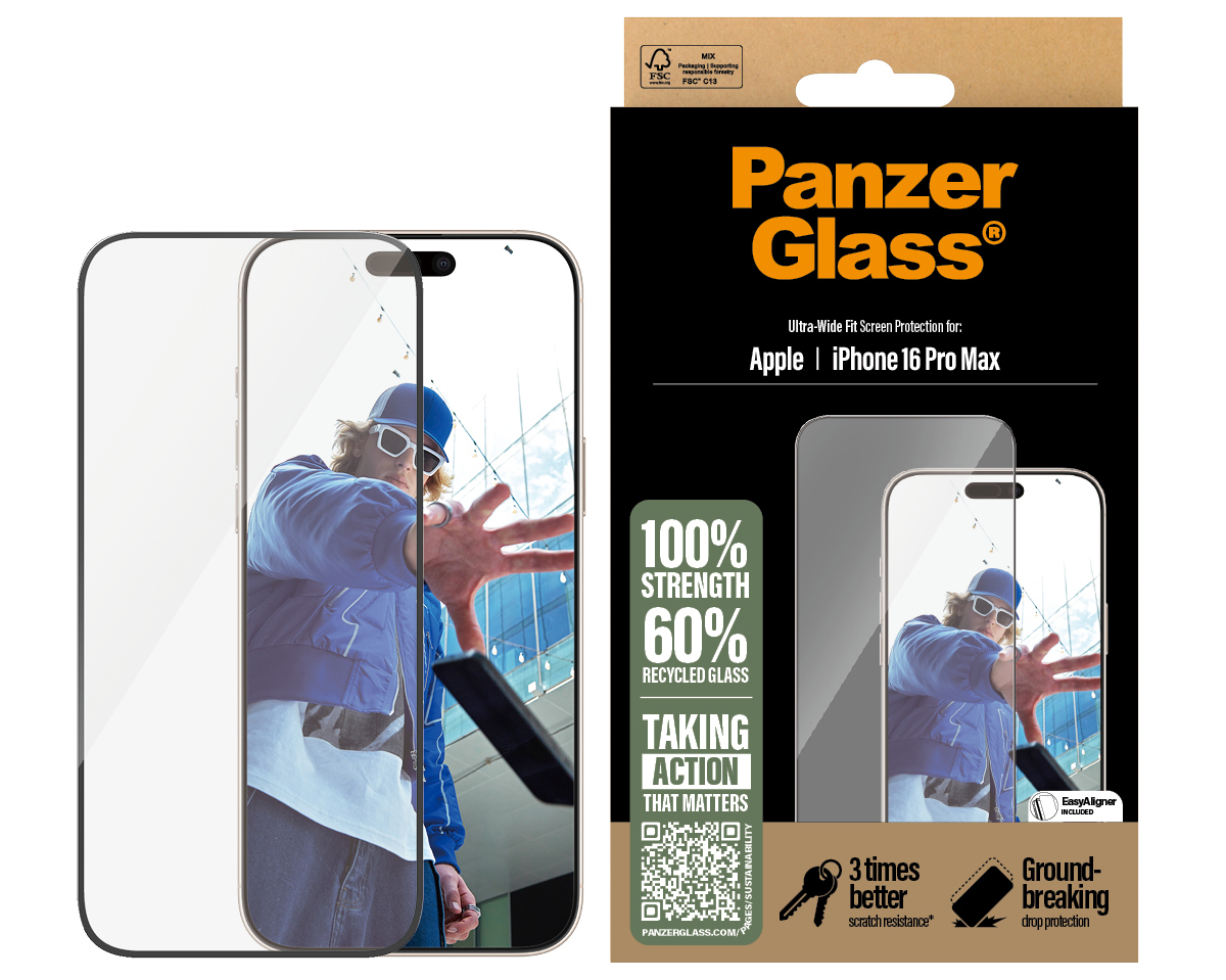 PanzerGlass Edge to Edge Glazen iPhone 16 Pro Max screenprotector