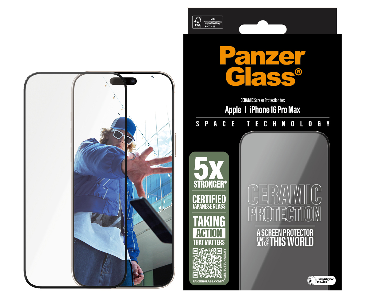 PanzerGlass Ceramic Glazen iPhone 16 Pro Max screenprotector