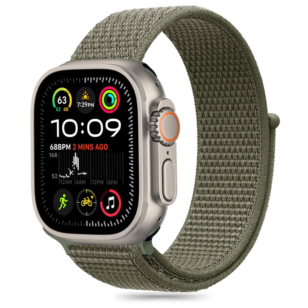 TechProtection Nylon Apple Watch 49 / 46 / 45 / 44  mm bandje khaki