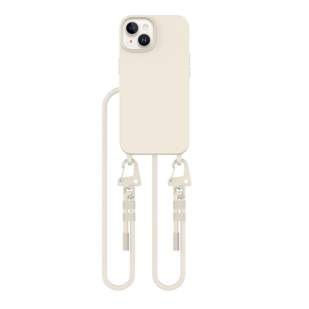 Tech Protection MagSafe iPhone 15 hoesje met draagkoord beige