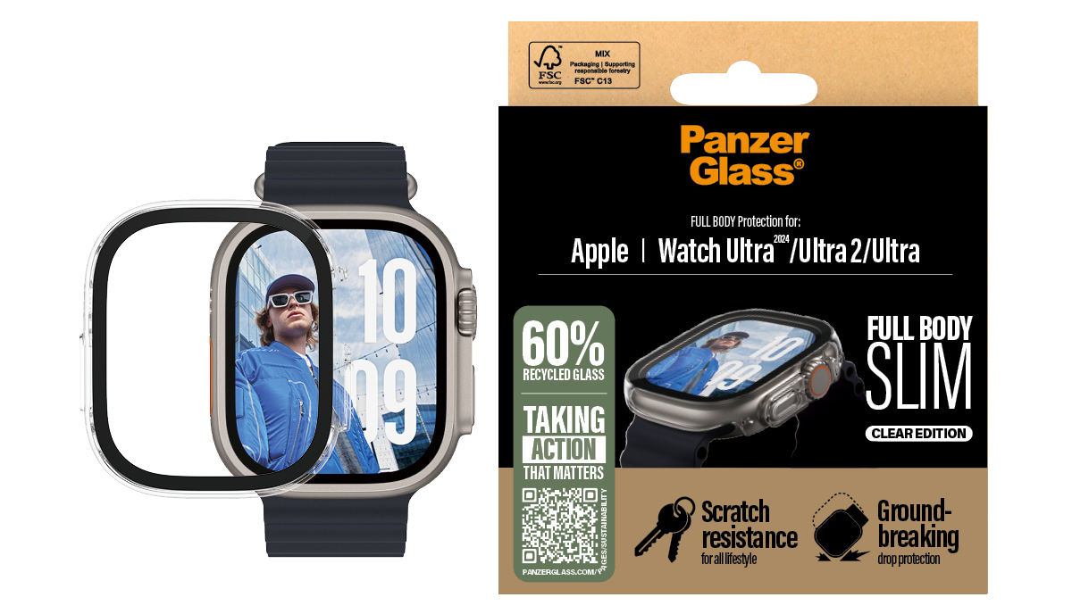 PanzerGlass Full Body Slim Apple Watch Ultra 1 / 2 49 mm screenprotector transparant