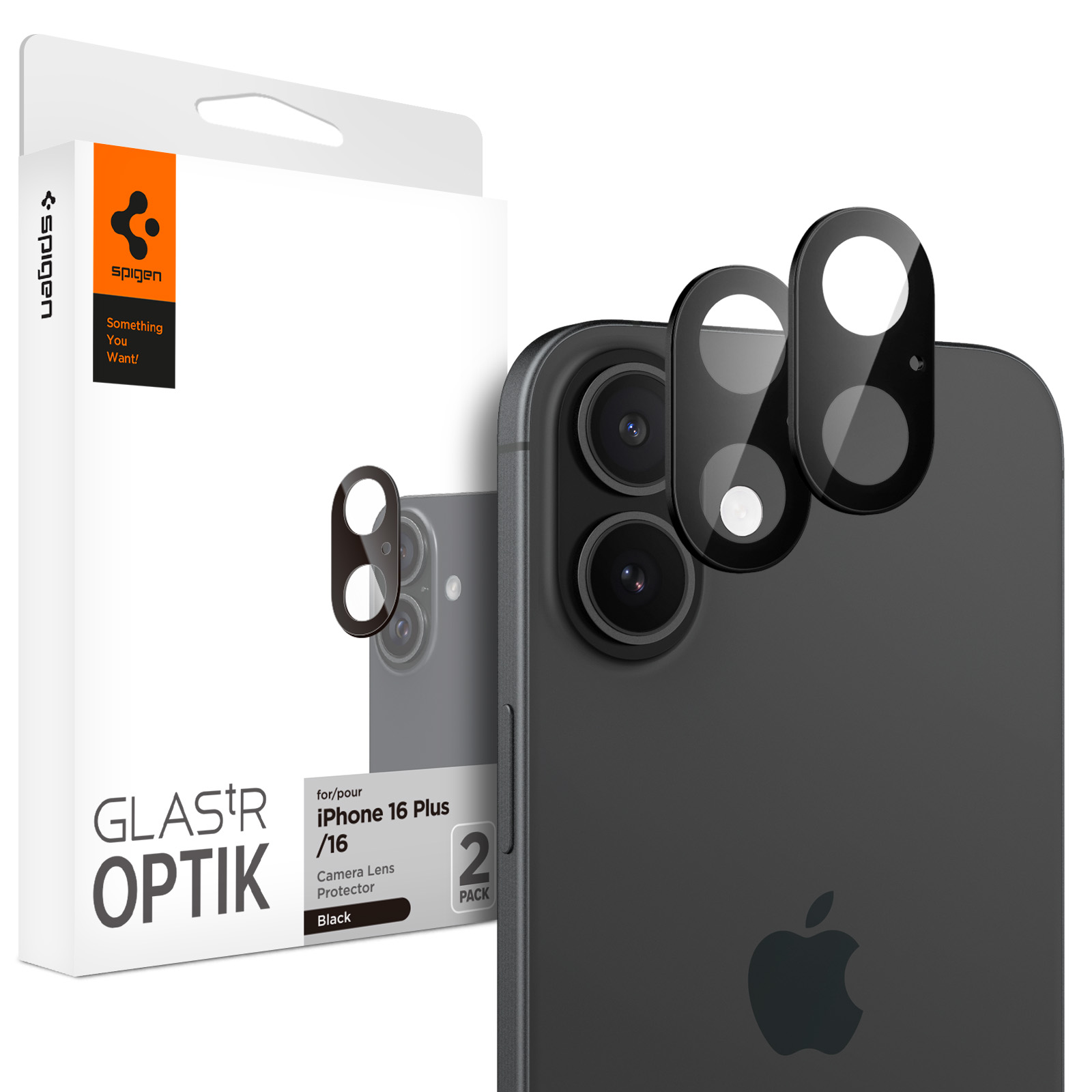 Spigen Optik iPhone 16 / iPhone 16 Plus camera beschermer 2 pack