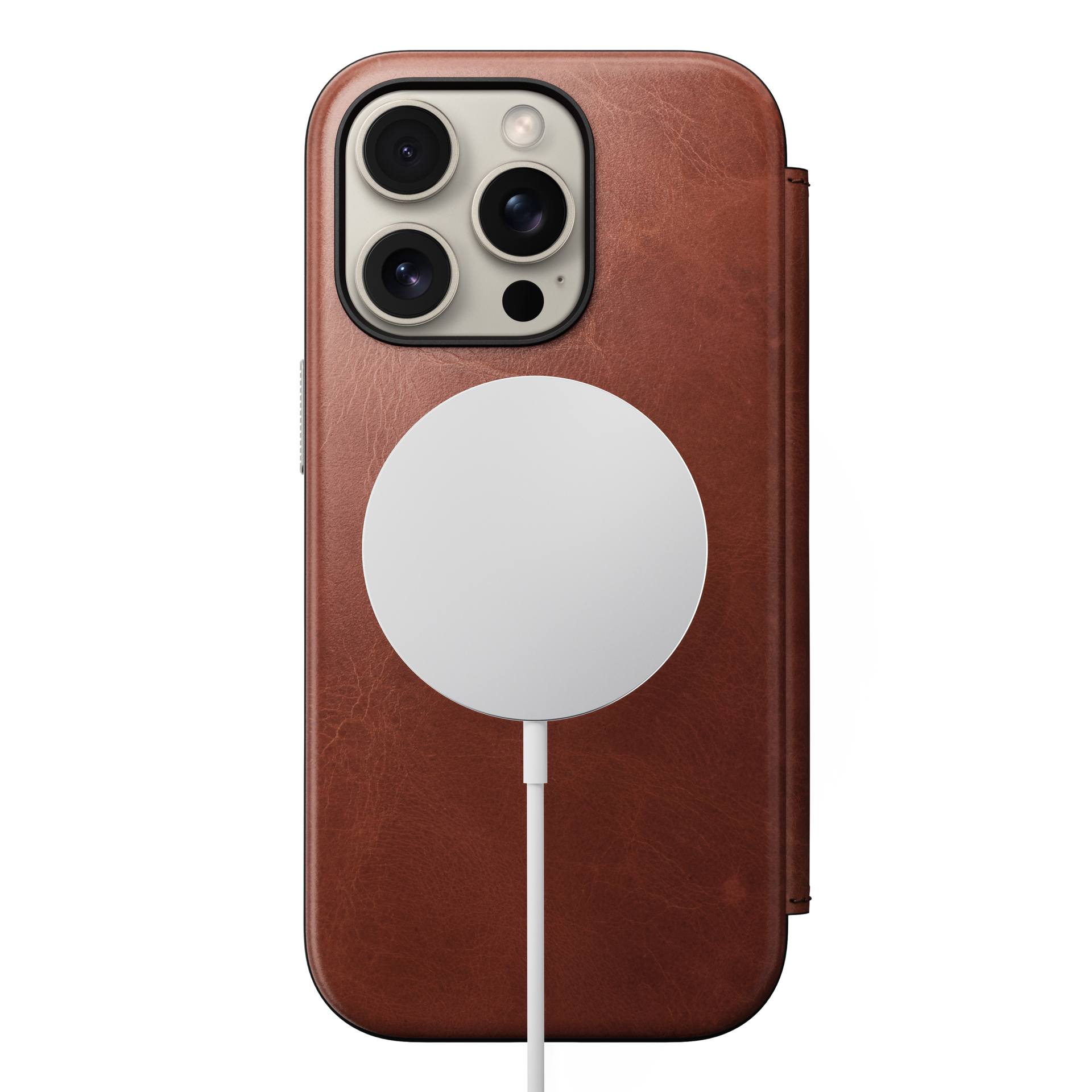 Nomad Modern Horween MagSafe Folio iPhone 16 Pro hoesje dublin bruin