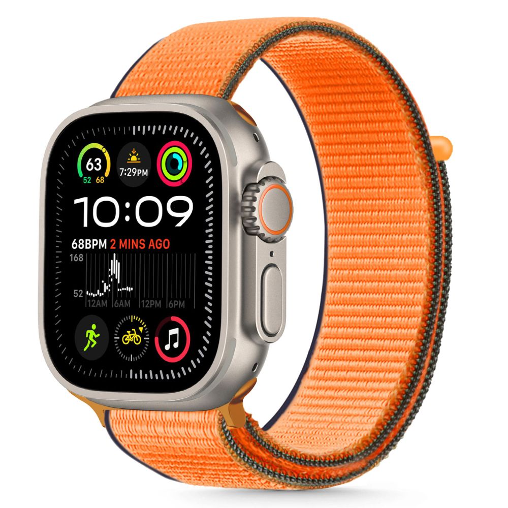 TechProtection Nylon Apple Watch 49 / 46 / 45 / 44  mm bandje oranje