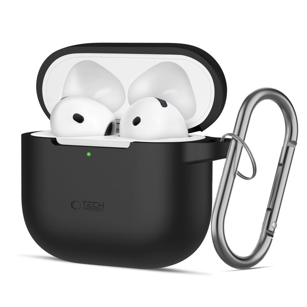 TechProtection siliconen AirPods 4 hoesje zwart