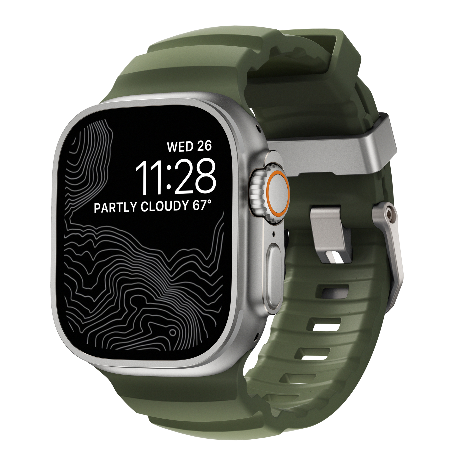 Nomad Rocky Point Apple Watch 49 / 46 / 45 mm bandje forest groen