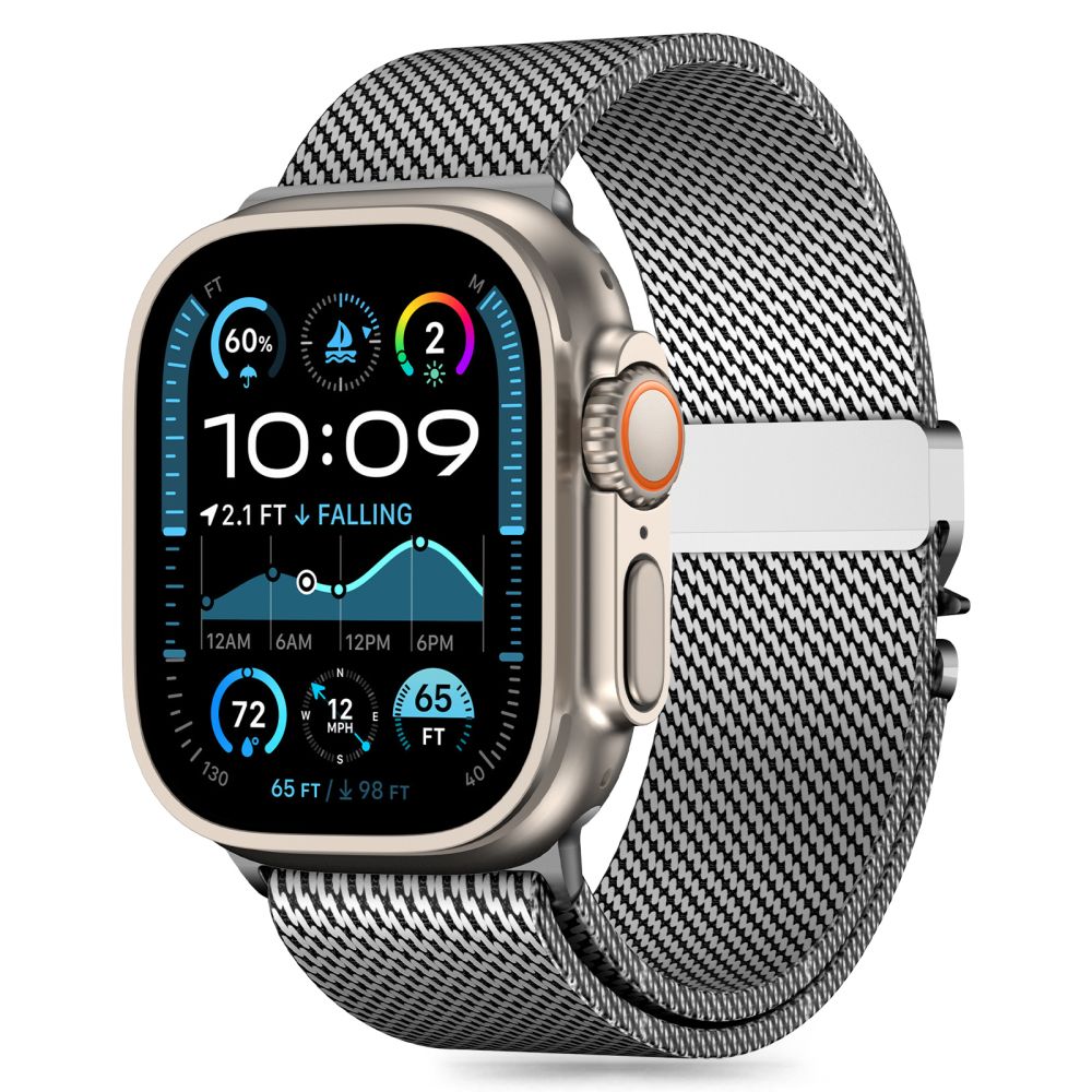 TechProtection Milano metalen Apple Watch 49 /  46 / 45 / 44 mm bandje zilver