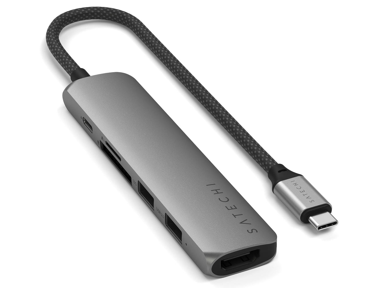 Satechi 6-in-1 USB-C Slim Multiport Adapter grijs