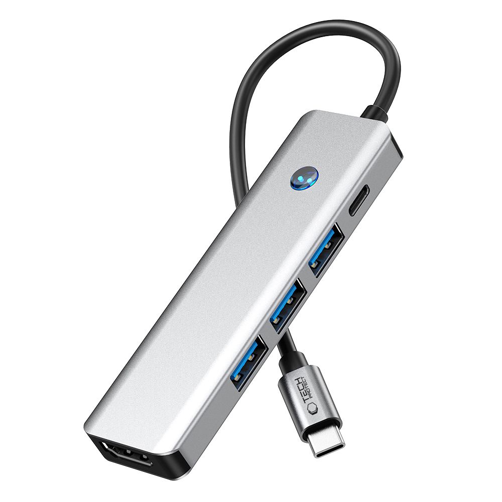 TechProtection 5-in-1 USB-C hub - USB 3.0 - HDMI- 100 watt