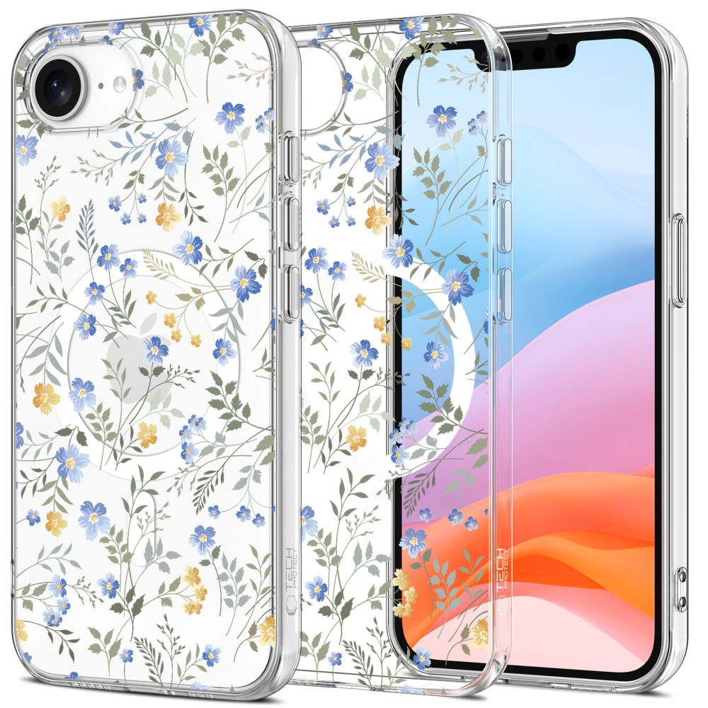 TechProtection Air MagSafe iPhone SE 4 2025 hoesje flowers