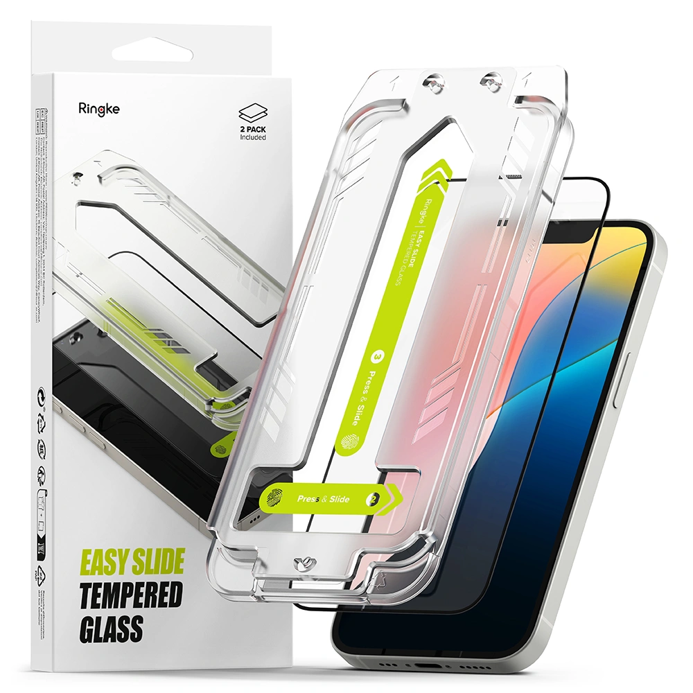 Ringke Easy Slide glazen iPhone 16e screenprotector 2 pack