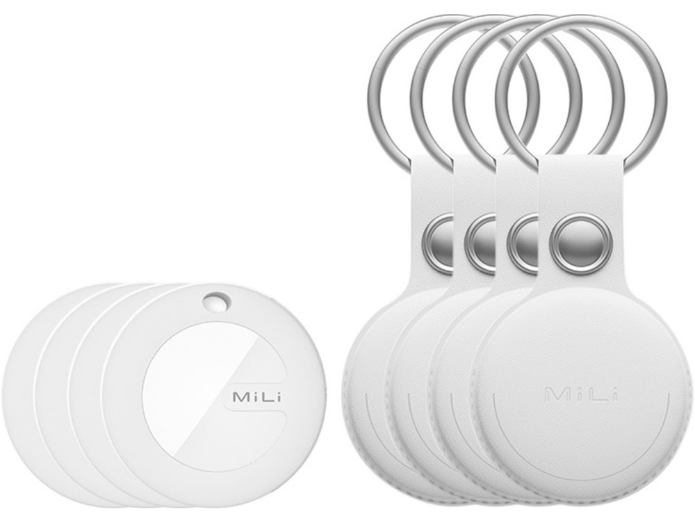 MiLi MiTag Bluetooth Tracker Find My netwerk leren sleutelhanger 4 pack