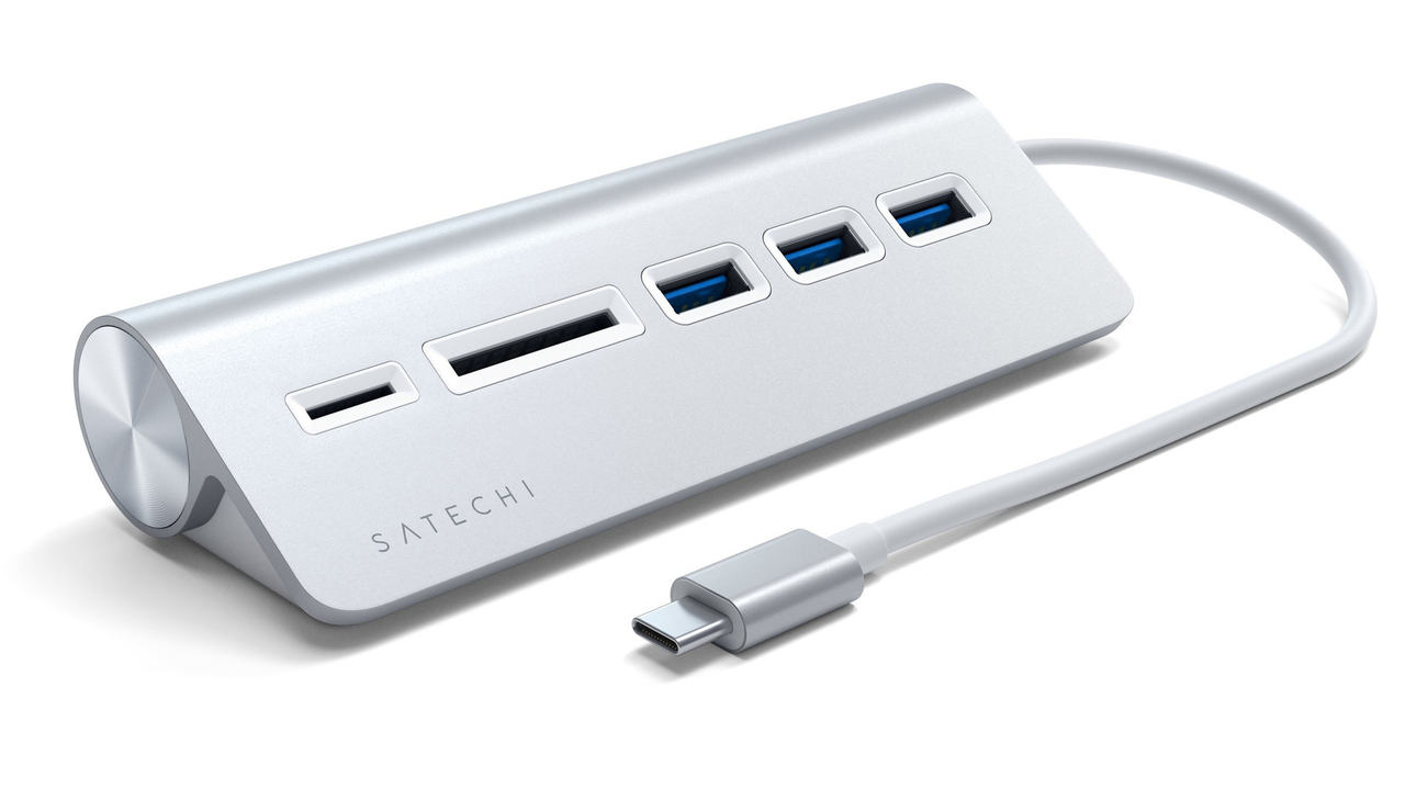 Satechi Aluminium USB-C naar USB hub Zilver