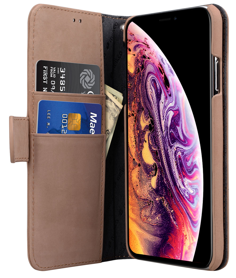 Melkco WalletBook iPhone XS Max hoesje Bruin