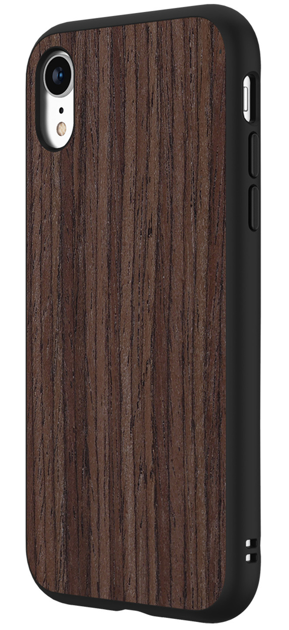 RhinoShield SolidSuit Wood iPhone XR hoesje Walnoot Zwart