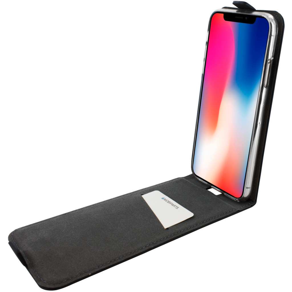 Mobiparts Premium Flip iPhone XS / X hoesje Zwart