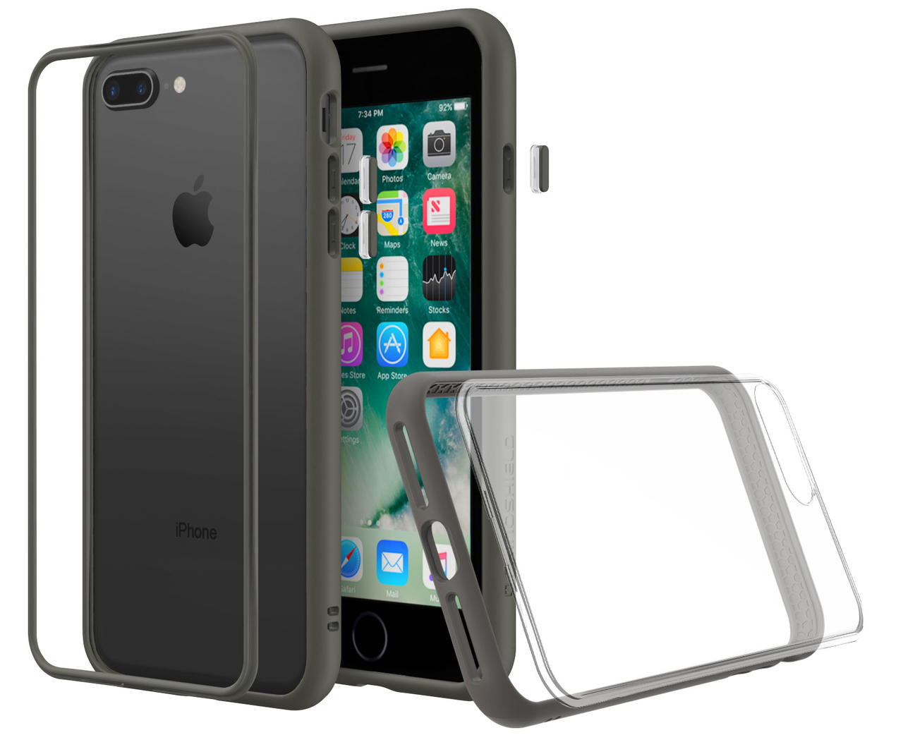 RhinoShield Mod NX iPhone 8/7 Plus hoes Grijs