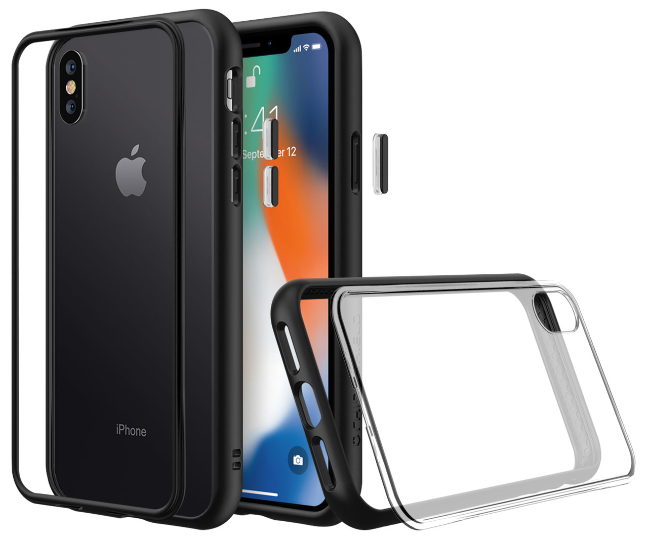 RhinoShield Mod NX iPhone XS Max hoes Zwart