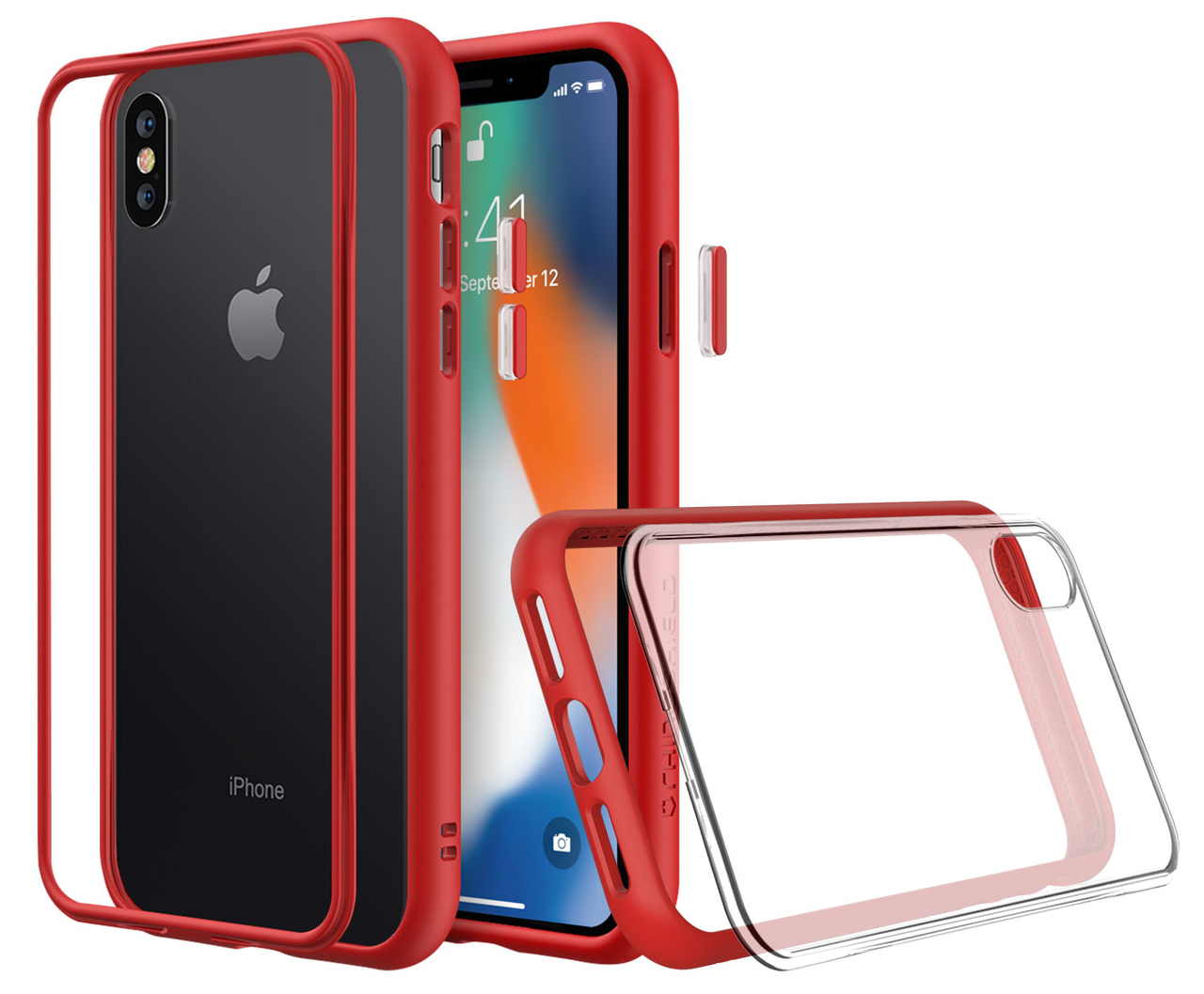 RhinoShield Mod NX iPhone XS Max hoes Rood