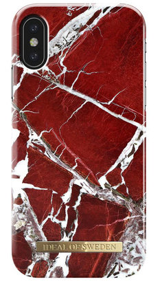Intentie jurk contact iDeal of Sweden iPhone X hoesje Marble Rood - Appelhoes